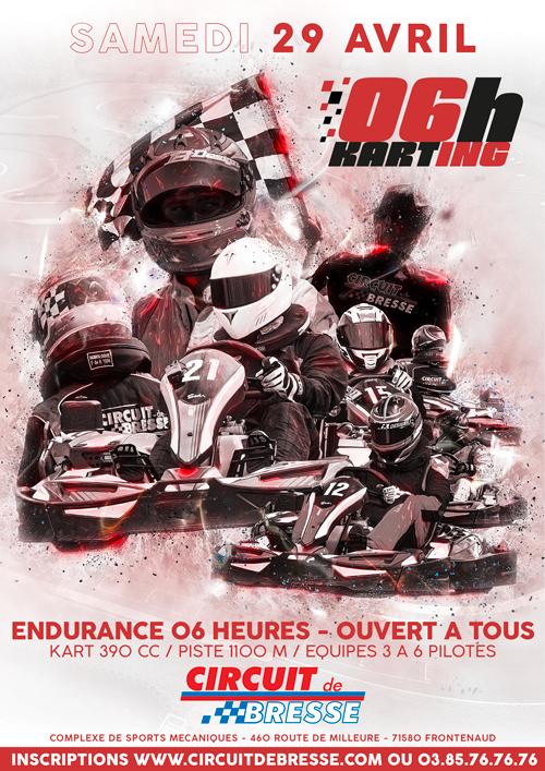 Karting au Circuit de Bresse, course d'endurance de 6h, Samedi 29 Avril 2023