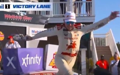 Nascar: la grosse frayeur d’un pilote américain, blessé en célébrant sa victoire sur sa voiture