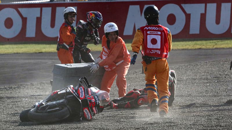 Énorme crash entre coéquipiers en MotoGP: Martin fauche Bezzecchi au départ du sprint au Japon, fracture de la clavicule pour le champion du monde